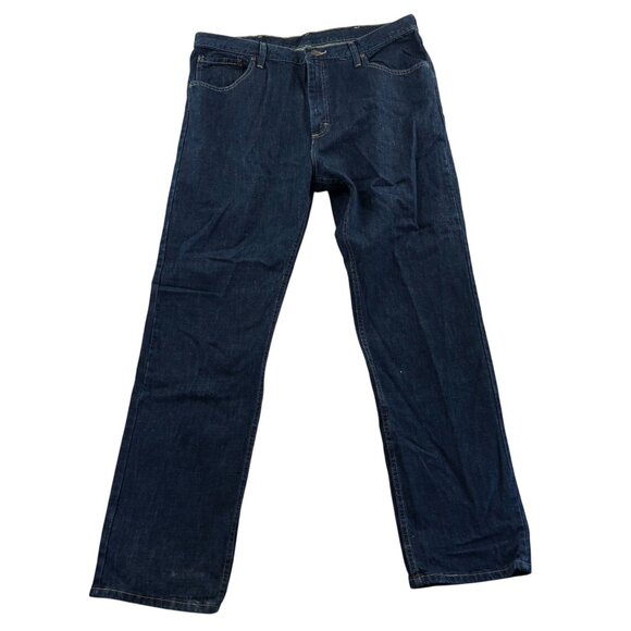 Wrangler Other - Wrangler Mens Jeans 38x32 Straight Fit Blue Denim Dark Wash 100% Cotton Classic